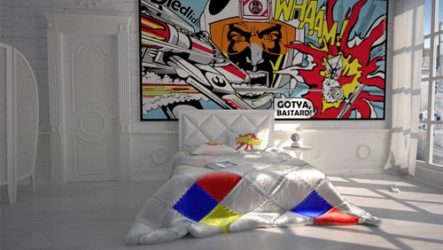 Bande dessinée d'intérieur dans un style pop art