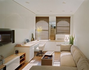 Design d'intérieur calme dans un petit appartement