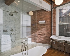 Salle de bain façon loft