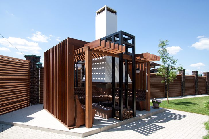 gazebo à faire soi-même avec barbecue