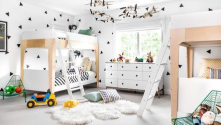 Chambres d'enfants avec lits superposés