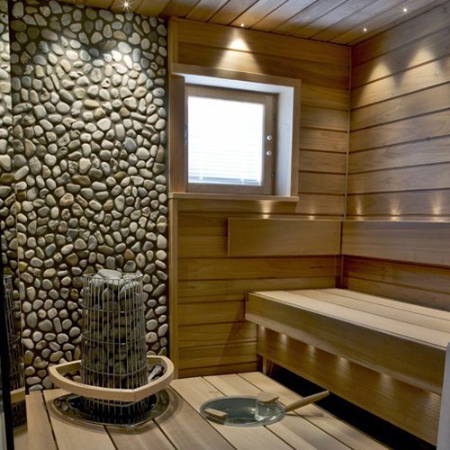 Grès cérame dans la décoration du sauna