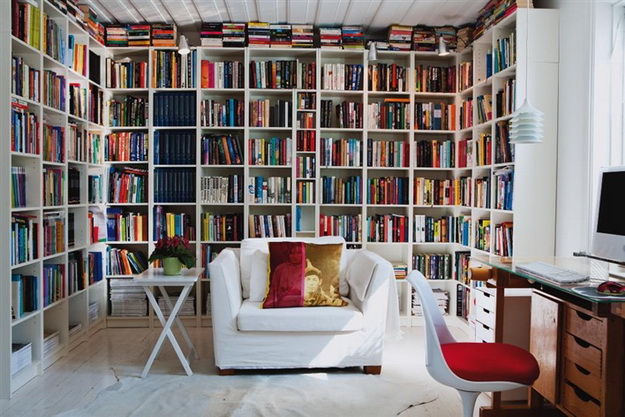 intérieur de la bibliothèque de la maison