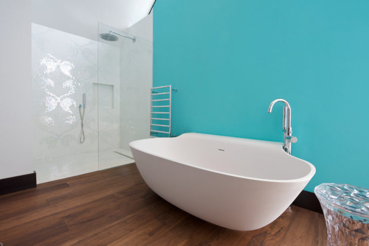 salle de bain turquoise