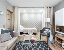 Créer une chambre confortable dans un appartement d'une pièce