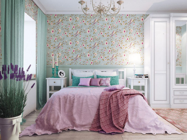 chambre aux couleurs menthe