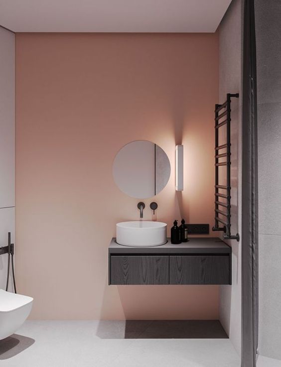  salle de bain aux couleurs sombres