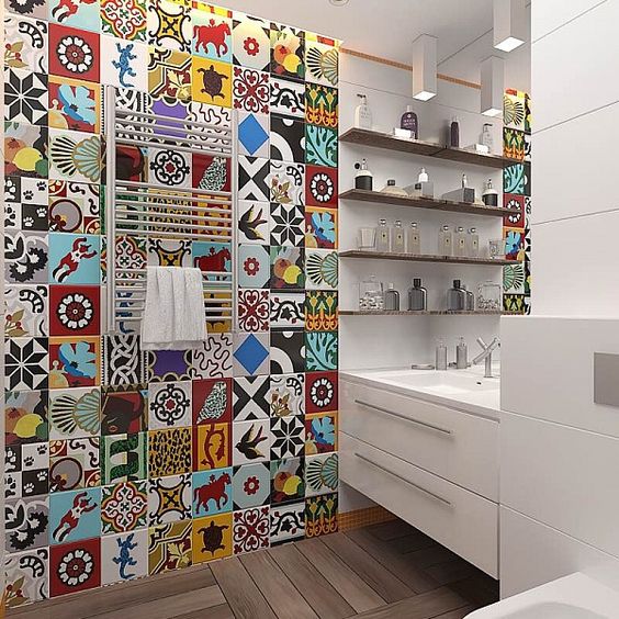 salle de bain patchwork