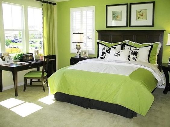 chambre en vert clair