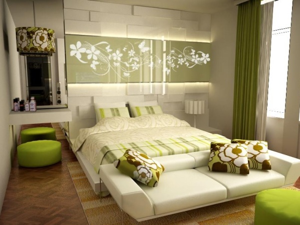 chambre en vert clair