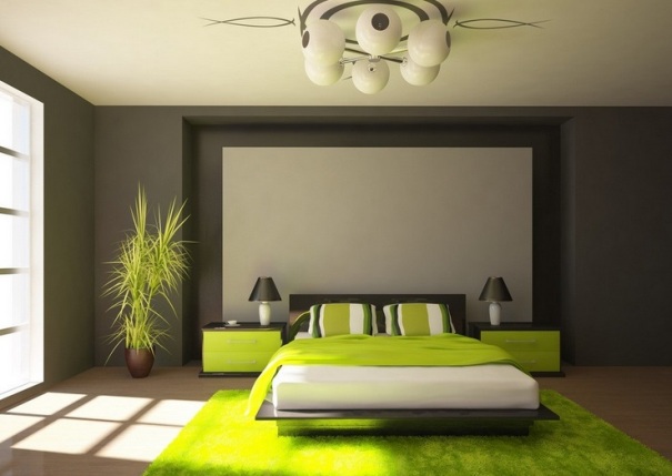 chambre en vert clair