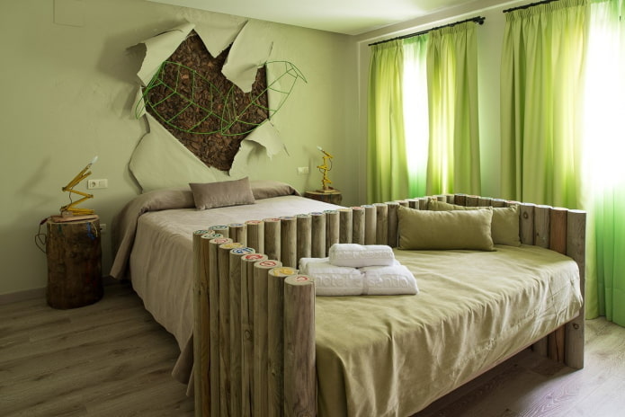 chambre en vert clair