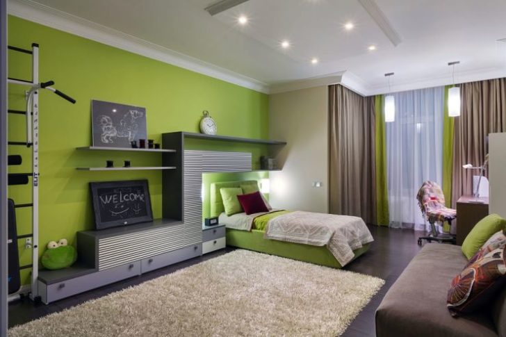 chambre en vert clair