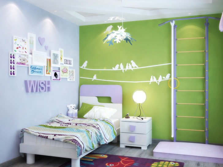 chambre en vert clair