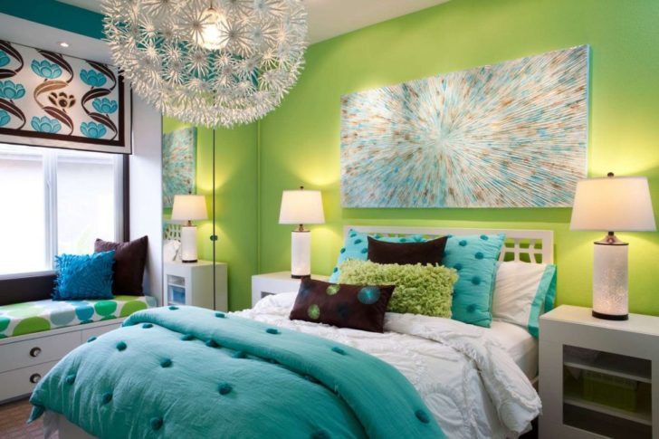 chambre en vert clair