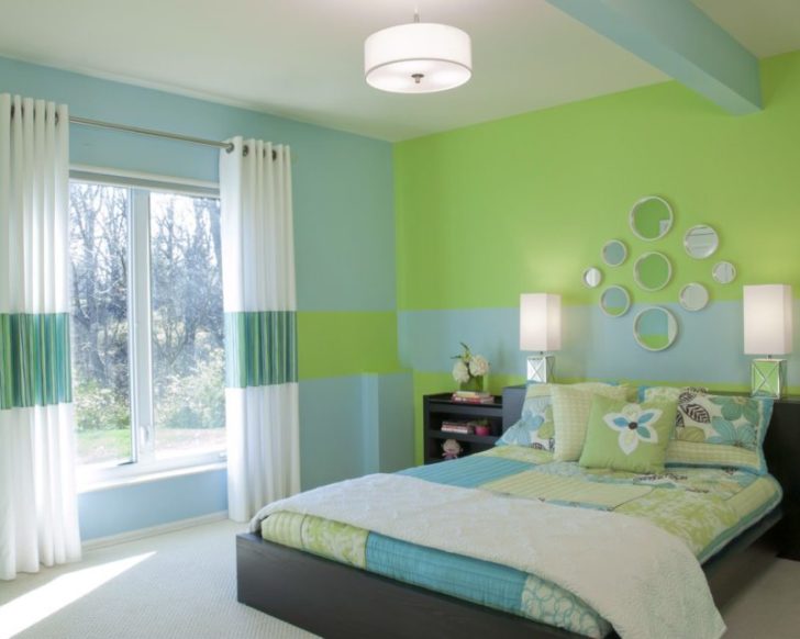 chambre en vert clair